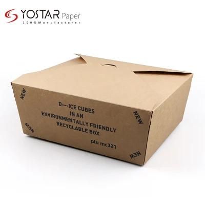Custom Disposable Kraft Paper Packaging Take Away Fast Food Paper Box