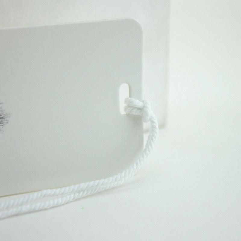Pure White Custom Logo Round Corner String Paper Hang Tag