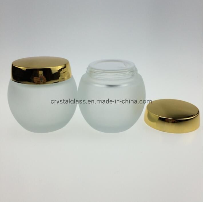 20ml 30ml 50ml Clear Glass Cosmetic Jar with Aluminium Cap for Cream Packaging