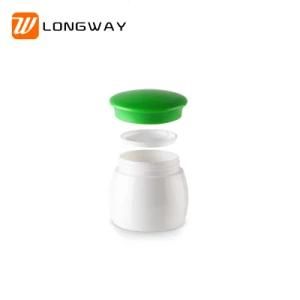 Plastic Empty PP Body Facial Cream Jar 15g 20g 30g with Green Screw Cap for Cosmetic Package