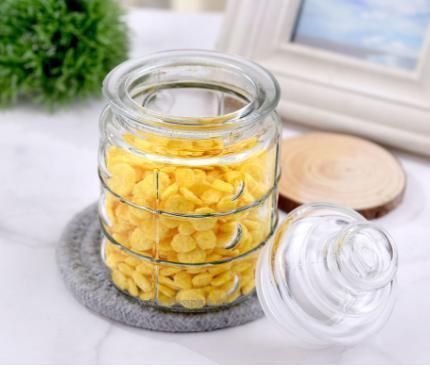 300ml Diagonal Stripe Glass Candle Jar for Food Package