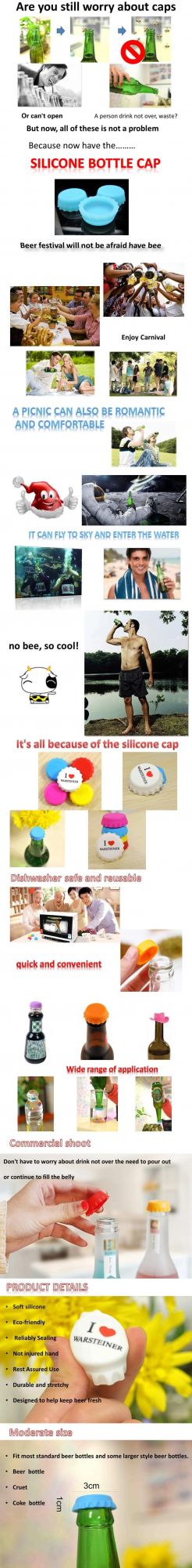 Customized Logo Design Silicone Bottle Cap
