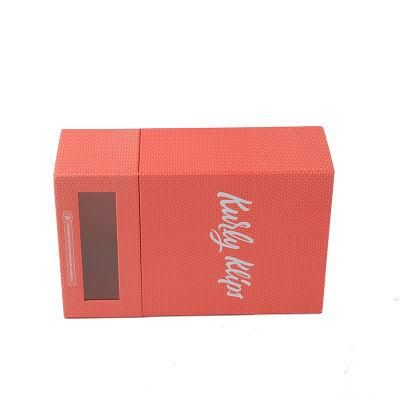 Cheap Custom Logo Printed Red Cardboard Paper Carton Packaging Shipping Box with Clear Window