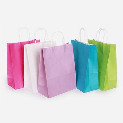 Customized Colorful White Kraft Paper Bag for Garment Shopping