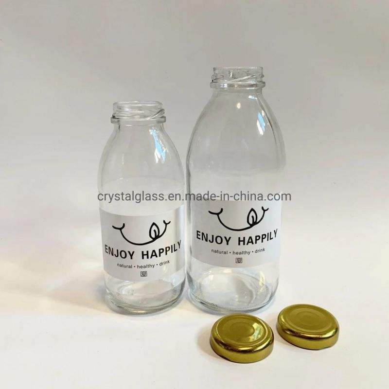 10oz 16oz Round Glass Spirits Bottle Custom with Silver Lid
