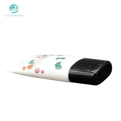 High Tip Black Flat Screw Cap PE Flat Tube Body Logo Pattern Offset Printing Cosmetic Tube