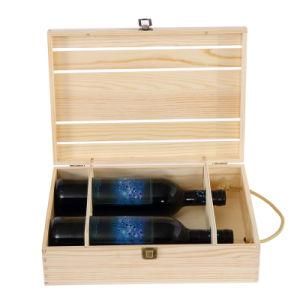 Oak Wood Premium Double Bottle Wooden Wine Packaging Gift Luxury Whisky Box