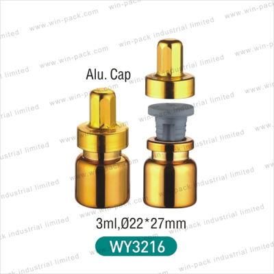 Winpack Wholesale Gold Color 3ml Essential Oil Bottle with High Aluminum Cap
