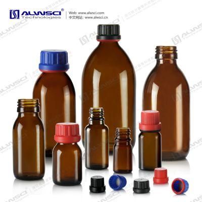 Alwsci 45mm Red PP Tamper-Evident Cap with Septa for 200ml Amber Storage Bottle