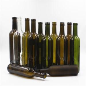 Wholesale Customized Printing 500ml 750ml Bordeaux Matt Black Red Wine Glass Bottles