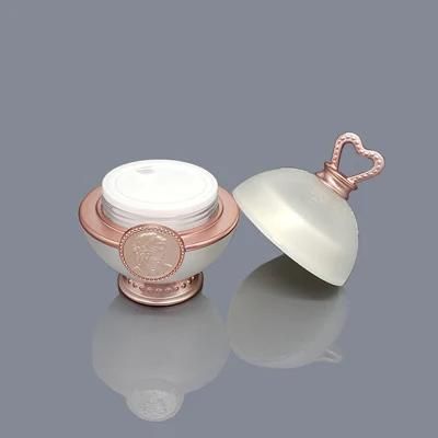 in Stock Ready to Ship Luxury 30g Elegant Fashion Empty Plastic White Rose Gold Cream Jar for Beauty