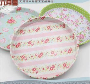 New Garden Style Floral Fruit Plate Iron Plate