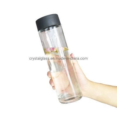 Simple Frosted or Clear Customized Logo 800ml 26oz Voss Water Glass Bottle