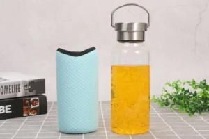 Glass Bottle for Sale High Borosilicate Glass Water Bottle 200ml 500ml with Stainless Steel Cap