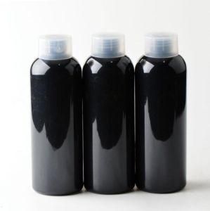 300ml Pet Plastic Round Shoulder Black Cosmetic Shampoo Bottle with Double Wall Screw Cap