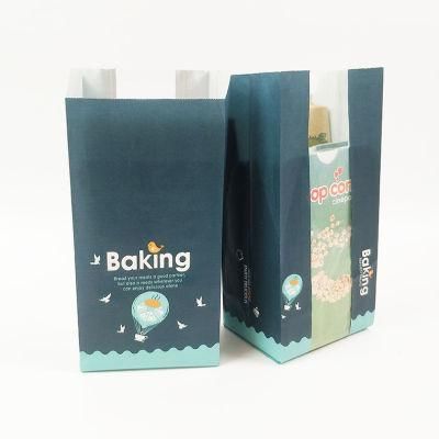 Toast Bakery Bread Packaging Paper Bags with Clear Window