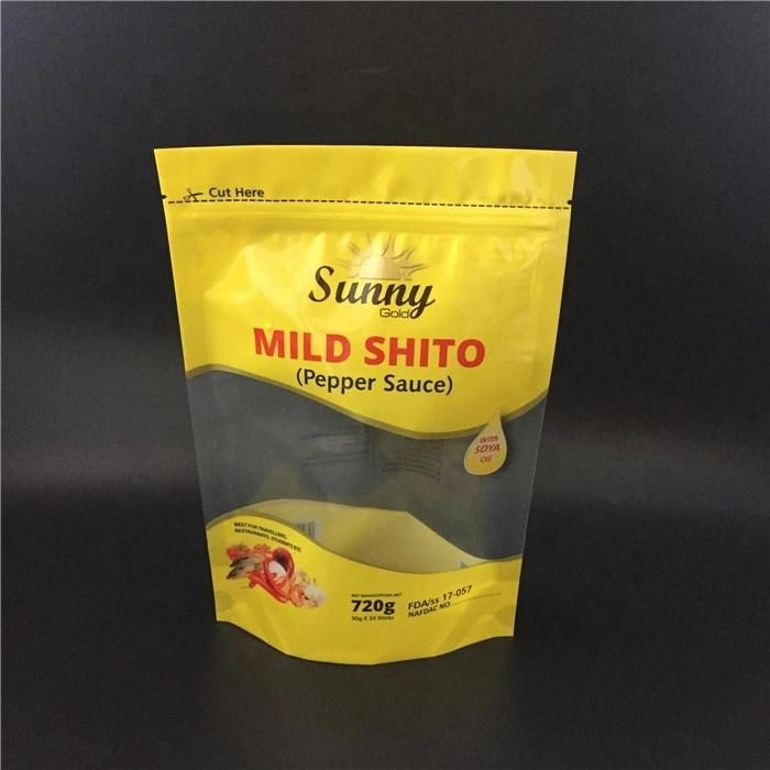 Customized Resealable Compound Plastic Bag with Zipper/One Side Transparent Window Bag