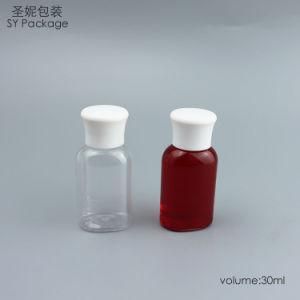 Plastic Small Clear Lotion Portable Bottle for Gel Hand Santizer with Fliptop Cap