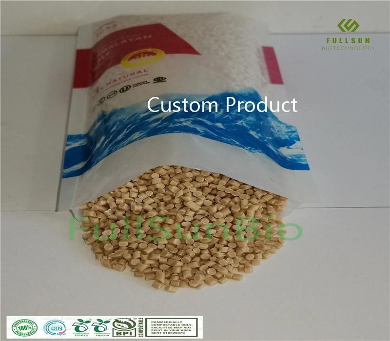 100% Fully Biodegradable Food Packaging Bag Composite with Three Side Sealing Custom Printed Compostable Freezer Vacuum Plastic Bag