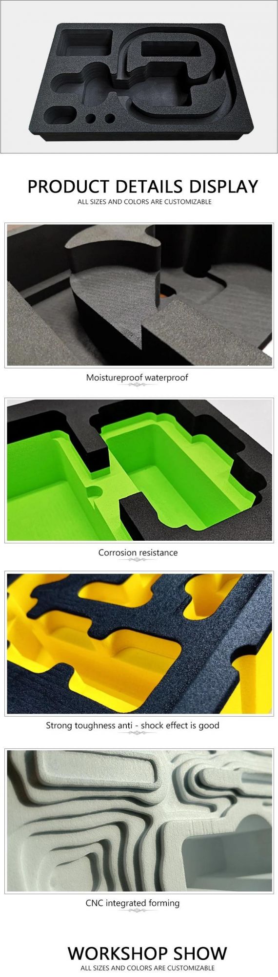 Customized CNC Cutting EVA Foam Insert for Packaging and Tool Kit