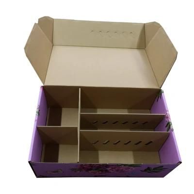 Color Printing Custom Corrugated Shipping Box with Flower Patterns Outside