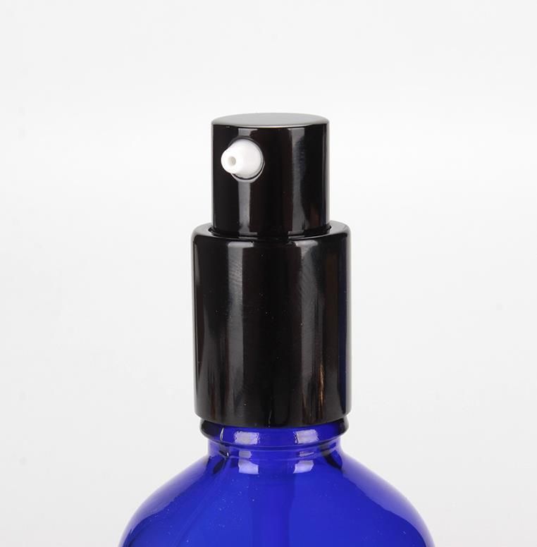 30ml Cobalt Blue Cosmetic Glass Serum Bottle Essential Oil Bottle with Spray Pump