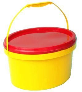 16 Liter Round Tapered White Plastic Bucket with Lid and Plastic Handle