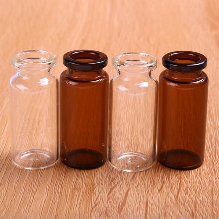 20mm 5ml -50ml Amber or Clear Tubular Glass Bottle Vial for Medical or Cosmetic with Rubber Stopper