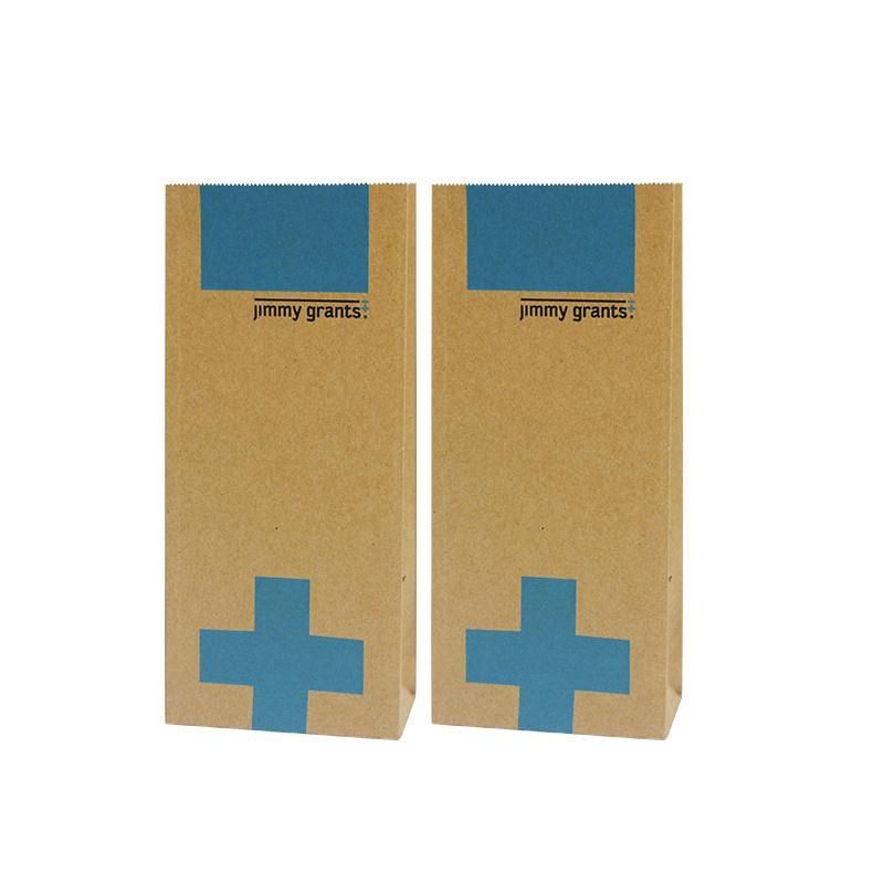 Kraft Paper Sos Paper Bags Eco Friendly Food Grade Brown Package Carrying Bag OEM SGS Cmyk Flexo Printing Recyclable