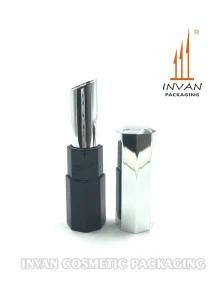 Luxury Diamond Shape Top Cap Shiny Silver Lipstick Case Makeup Containers
