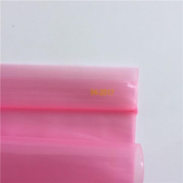 Pink Anti-Static PE Bag Electronic Products Packaging Bag Zipper Top