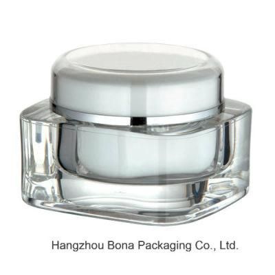 15g 30g 50g Blue Square Acrylic Jar with Round Cap for Cream