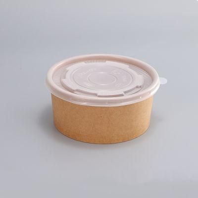 Eco Friendly Dinnerware Round Hot Food Kraft Paper Salad Bowl