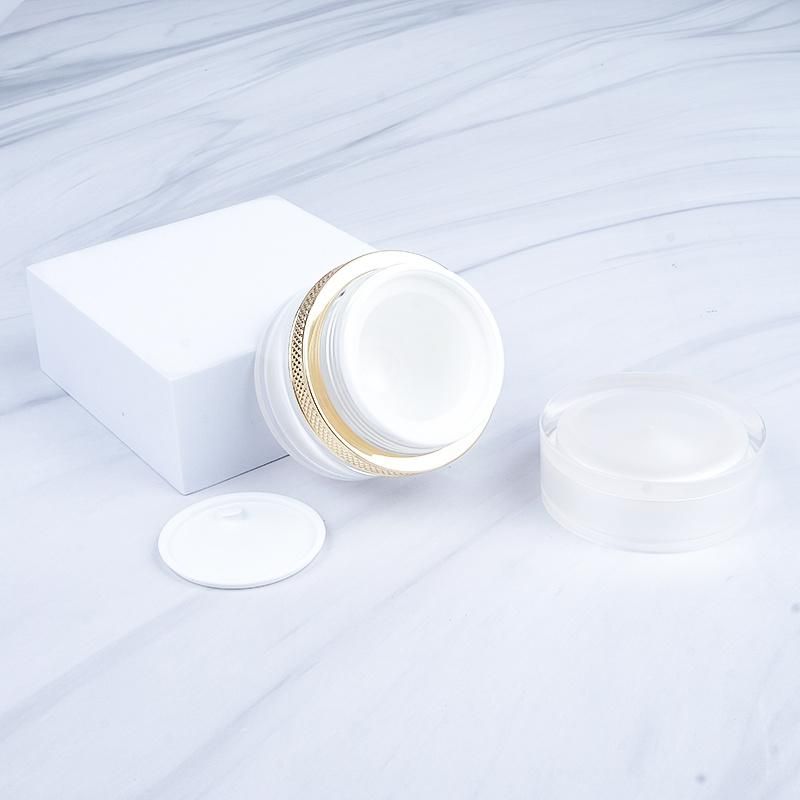 Hot Sale 15g 30g 50g White Luxury Cosmetics Cream Container Empty Acrylic Plastic Jars for Skin Care Cream