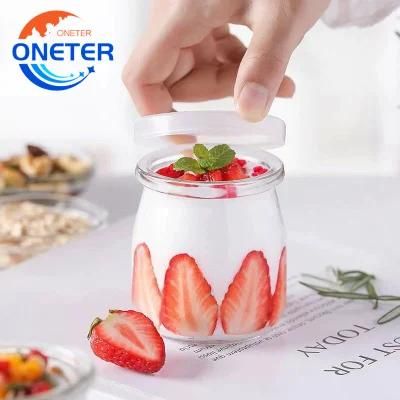 Popular Mini Size Glassware Yogurt Storage Jar Pudding Honey Ice Cream Cups Glass Jar with Lid