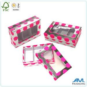 Square Shape Sliver Printed Glossy Gift Tea Paper Box with Clear Window