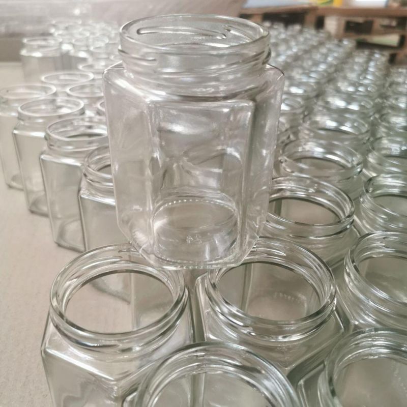 100ml 180ml Clear Hexagon Honey Glass Jar