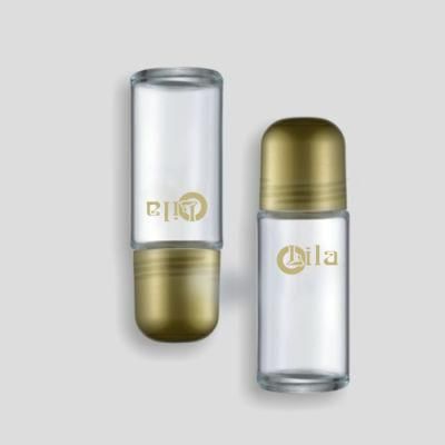 Free Sample Clear Empty Wholesale Cosmetic Packaging Glass Bottle Roll on Glass Bottles for Deodorant Personal Care