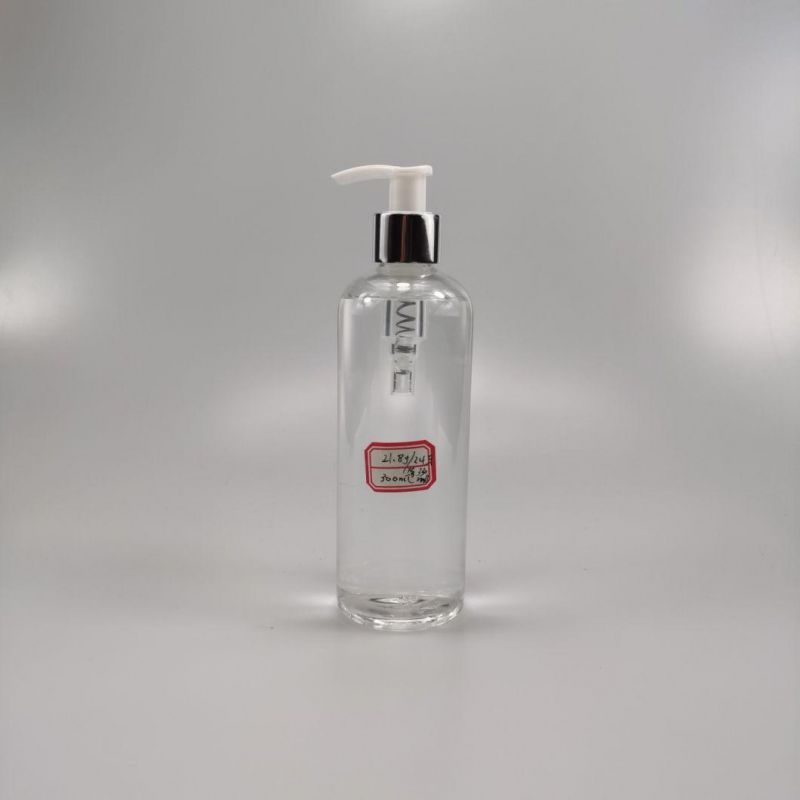 500ml Translucent Amber Shampoo Bottle, Plastic with Black Lotion Pump