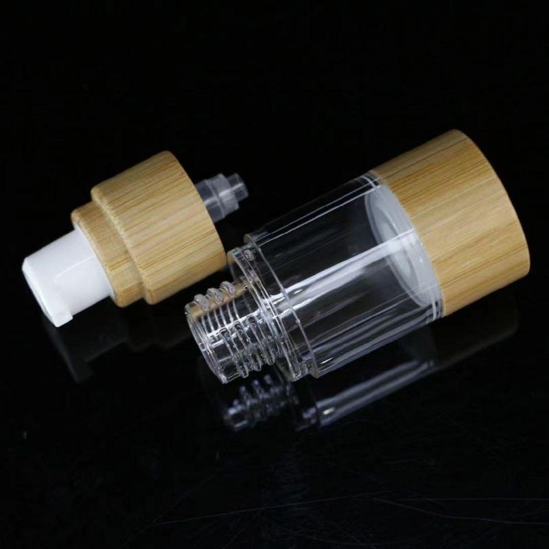 Bamboo Airless Lotion Pump with Airless Lotion Pet Bottle