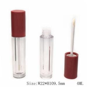 in Stock 5ml Round Matte Pink Lip Shape Lip Gloss Containers Tube with Wands