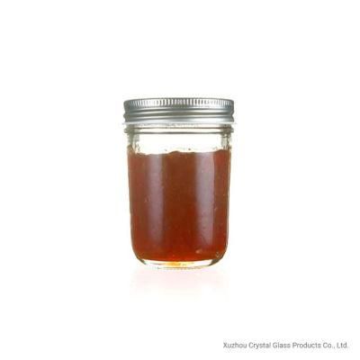 200ml 7oz Round Wide Mouth Mason Food Honey Jam Glass Jar with Metal Lid