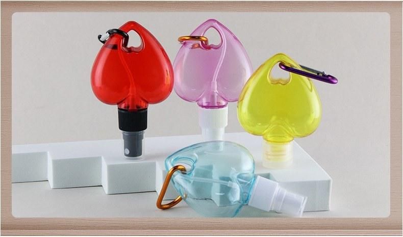 Manufacturer Wholesale 50ml 60ml Plastic Bottle with Hook for Free Hand Liquid Alcohol Gel Bottle
