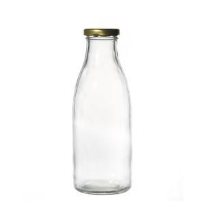 Glass Bottle Wholesaler High Quality Empty Transparent Big Customize Milk Glass Bottle with Cap for Sale