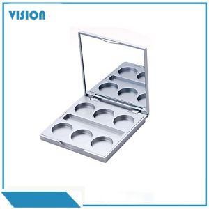 Y094-3 Square Shape 6 Color Plastic Eyeshadow Case Blusher Powder Box