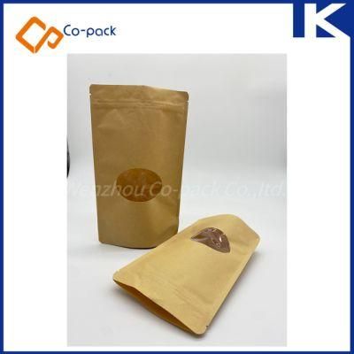 Eco-Friendly Kraft Biodegradable Stand up Pouch Resealable Food Packaging Bag