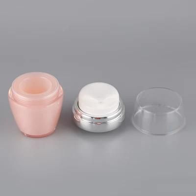 15ml 30ml 50ml Luxury New Cap Design Round Shape Empty Acrylic Empty Cream Cosmetic Packaging Frosted Glass Airless Pump Jar