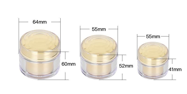 20ml 30ml 50ml Luxury Gold Empty Plastic Cream Jar for Skin Care Product
