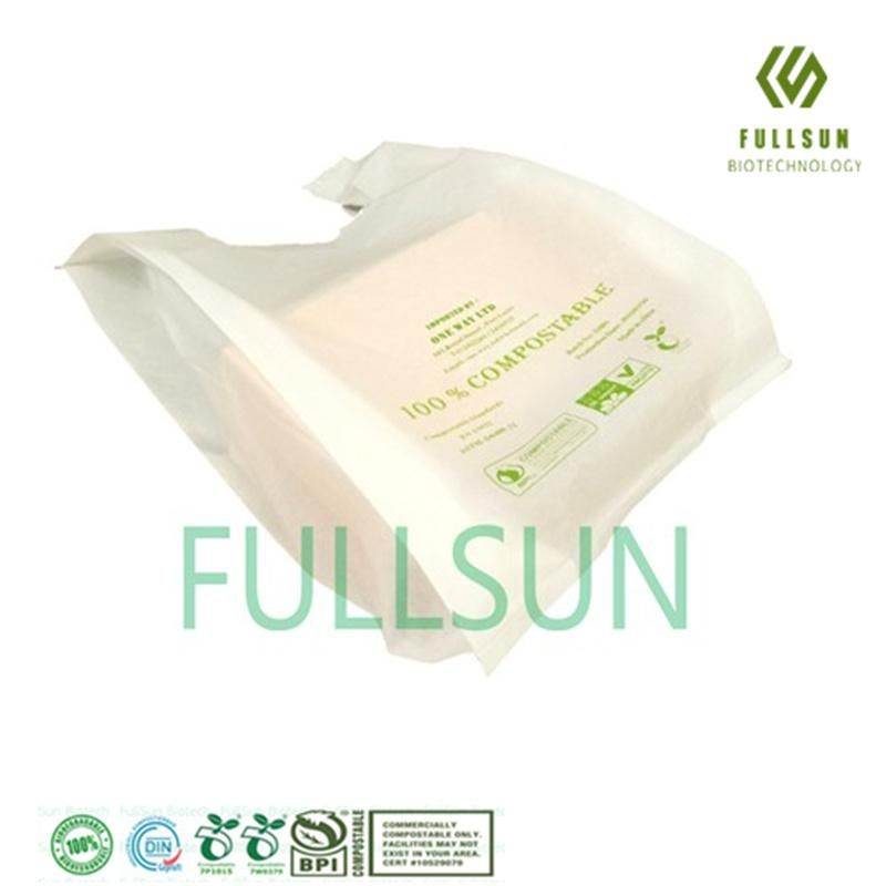 100% Biodegradable Handbag Tote Packaging Custom Printed Compostable Shopping Plastic Bag
