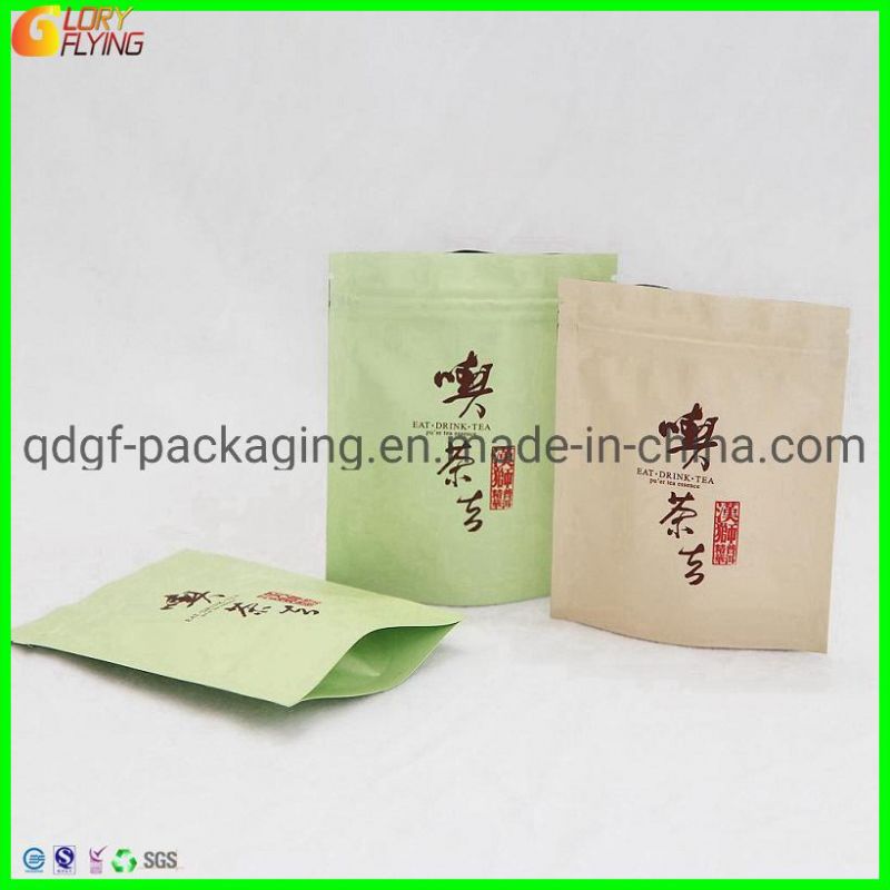 Biodegradable Paper Bag with Zipper for Packing Tea and Dry Foods